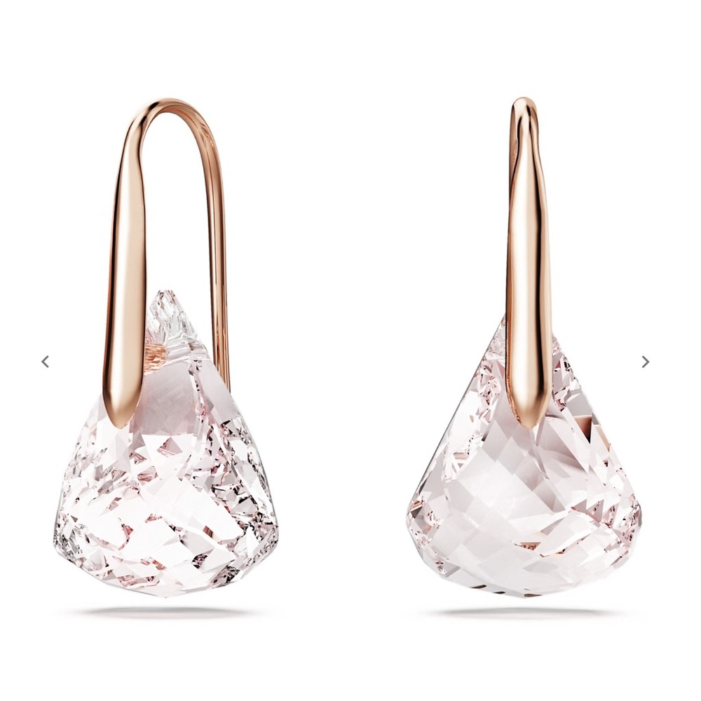 Swarovski Lunar Drop Light Pink Crystal Earrings - Picture 2 of 9